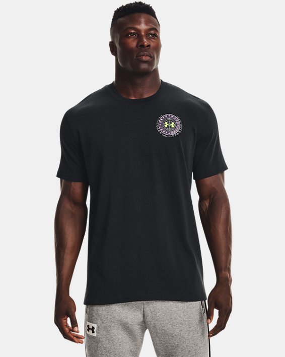 Camiseta de manga corta UA Alma Mater Crest para hombre, Black, pdpMainDesktop image number 0